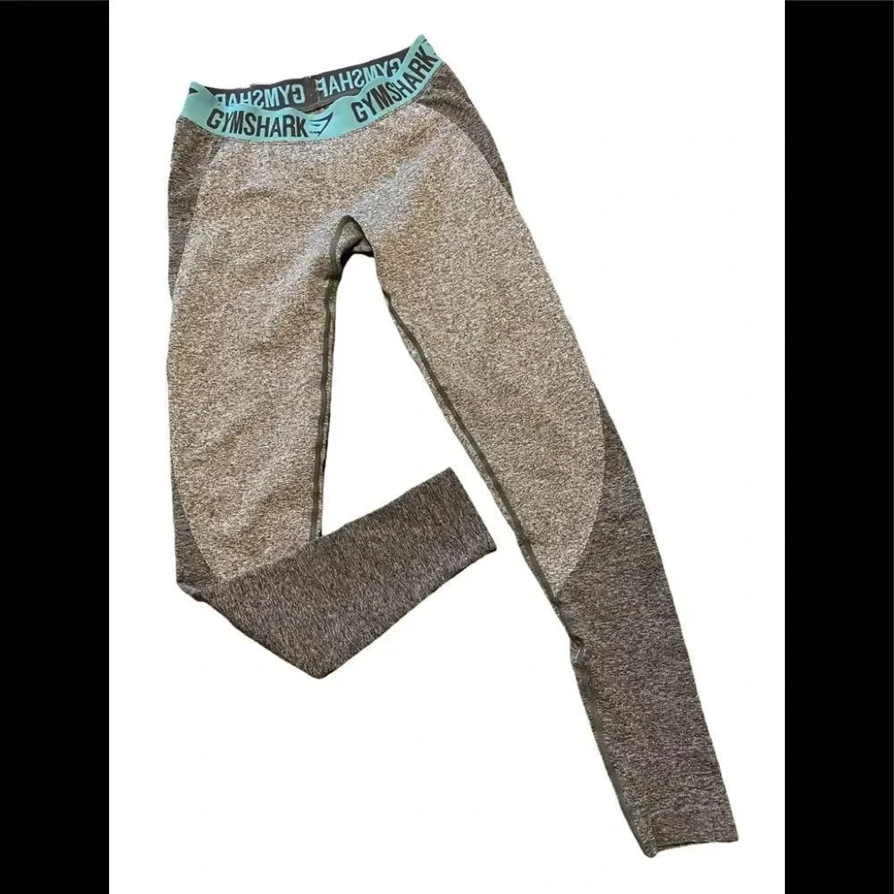 Gymshark Flex Charcoal Marl Dusky Teal Leggings